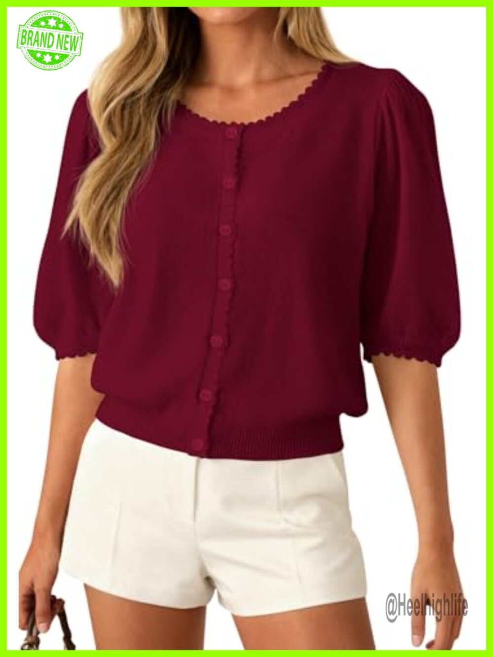 PRETTYGARDEN Women Short Sleeve Lightweight Knit Cardigan